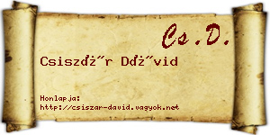 Csiszár Dávid névjegykártya